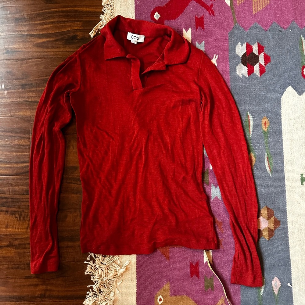 COS Collar Red 100% wool Sweater M